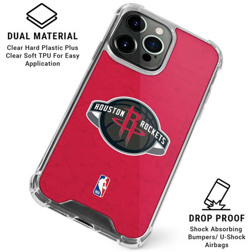 NBA Houston Rockets Distressed iPhone 15 Pro Max Clear Case